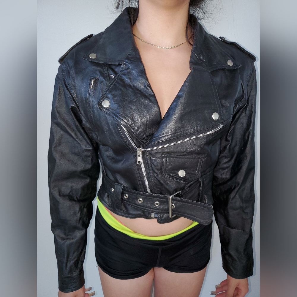 Star Cody Vintage Leather Biker / Motorcycle Jacket 90s Style!